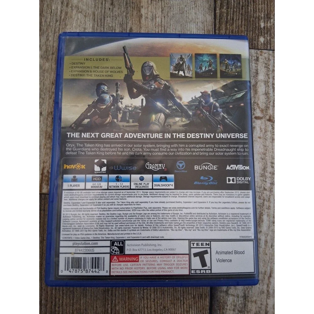 Destiny the Taken King Legendary Edition Playstation 4 PS4 Game, 2015 Release, T